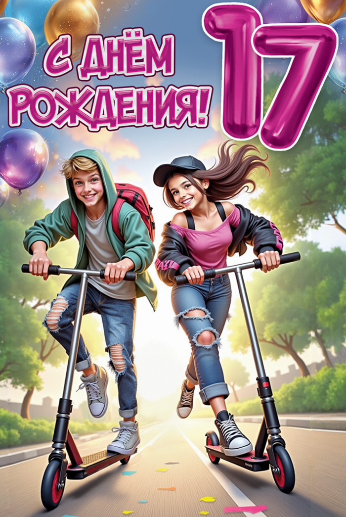 

5.0000861 Открытка А5 С Днем рождения! 17 (уни) С текстом УФ-лак